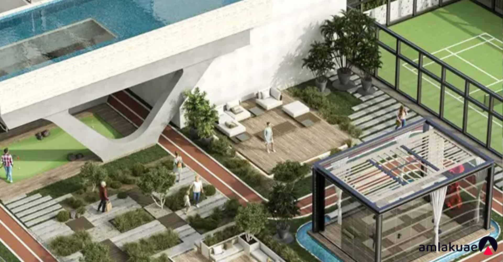 The project features elegant apartments with modern design - Amlakuae Group