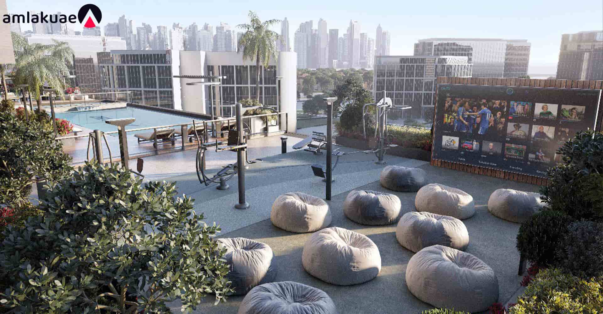 Outdoor lounge at Celia House.