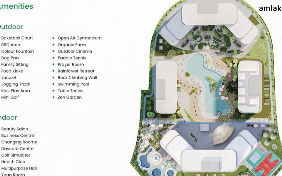 Facilities of the Central Downtown apartment project by the developer Aqua for buying an apartment in Dubai