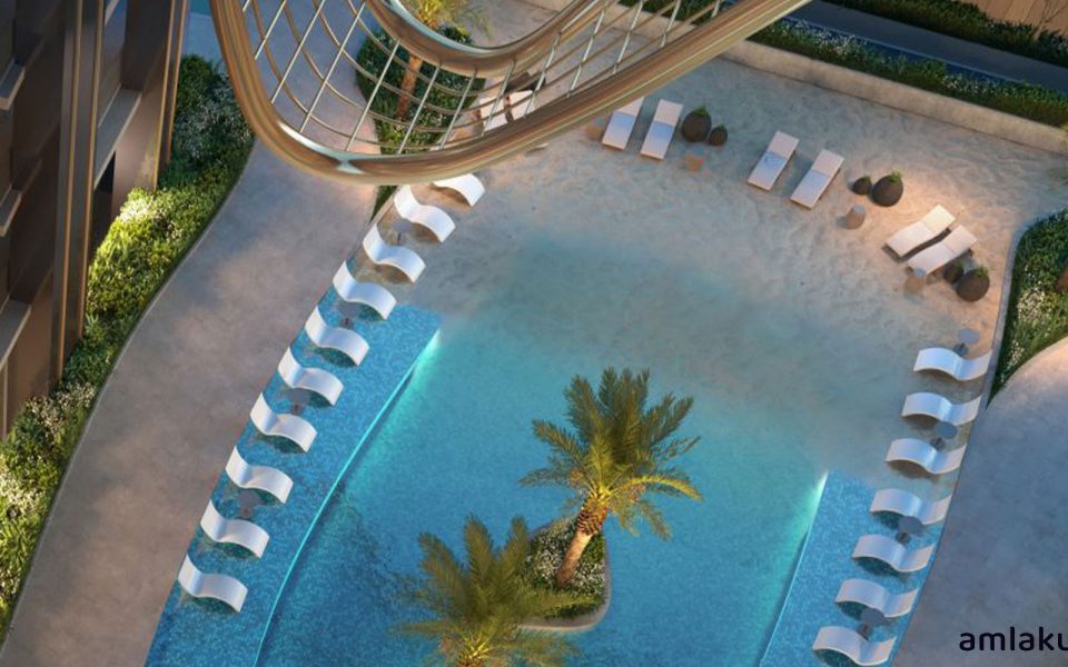 Pool and swimming facilities of Sky Hills Dubai Apartments in Al Barsha Thawt