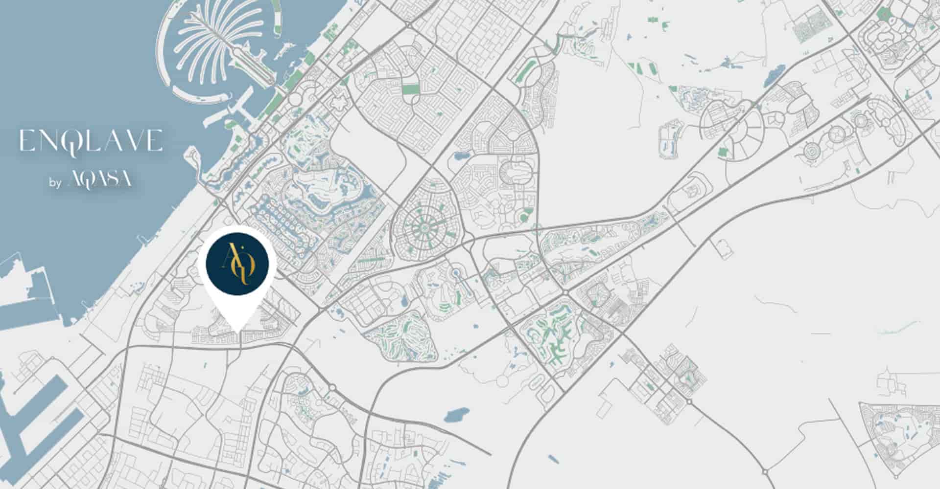 Distance from Enqlave project to key areas in Dubai - Amlakuae Group