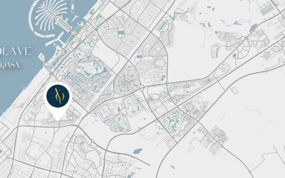 The distance of the enclave project to the important areas of Dubai to buy an apartment in Dubai