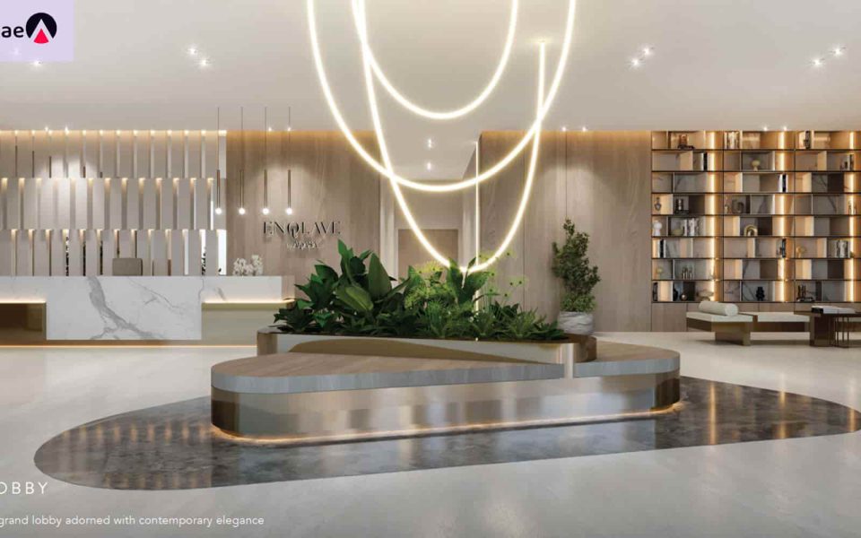 Lobby and entrance facilities of the Enqlave By Aqasa project