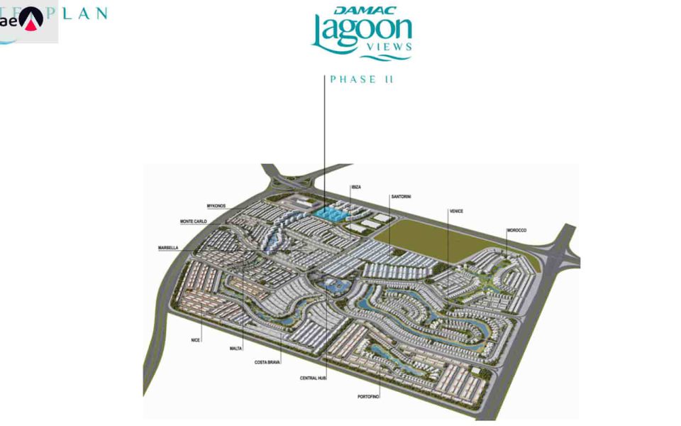 Distance from Lagoon View to important areas of Dubai