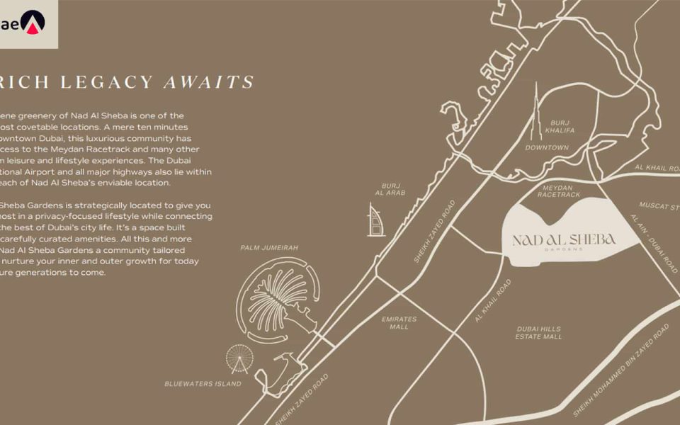 The location of Nadalshaba villas by Meraas