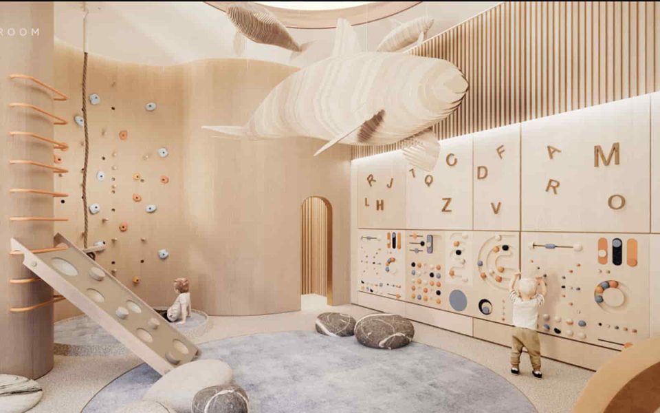 An indoor play area for children in the One Million Tower project.