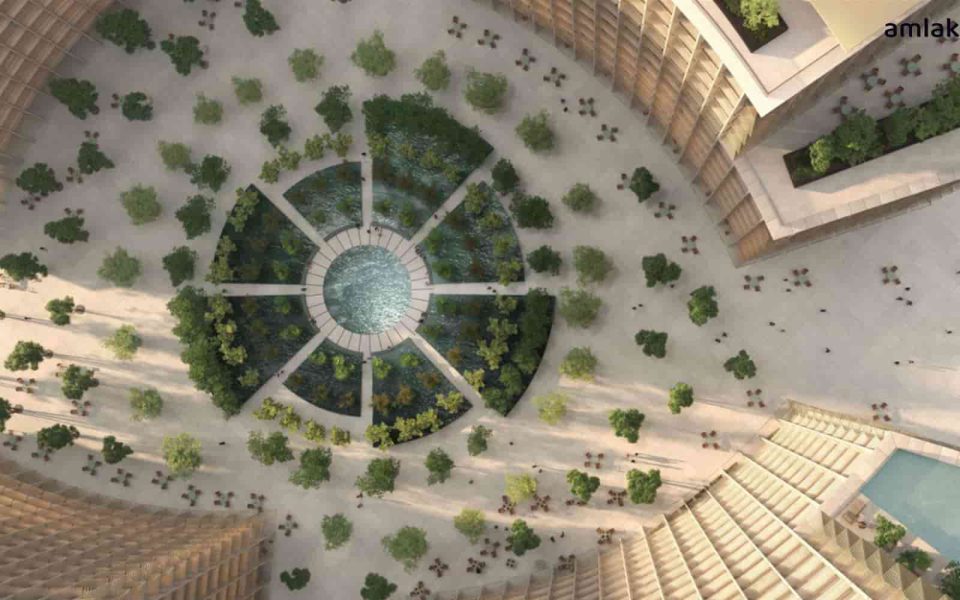 The grounds of the Four Seasons apartment project in DIFC, Dubai.