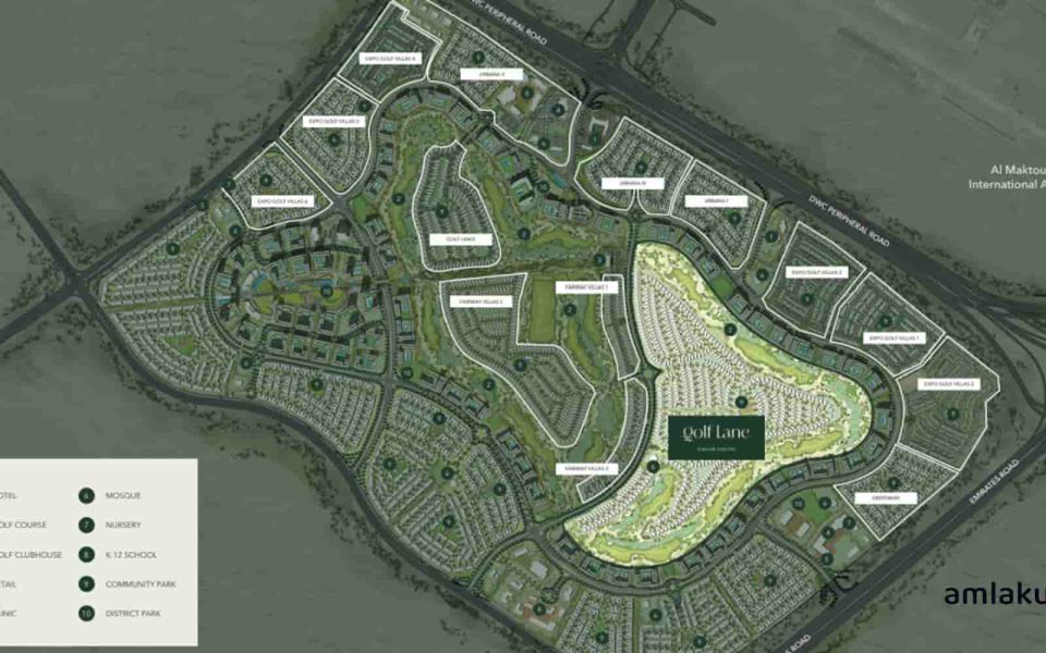 Map and master plan of villas