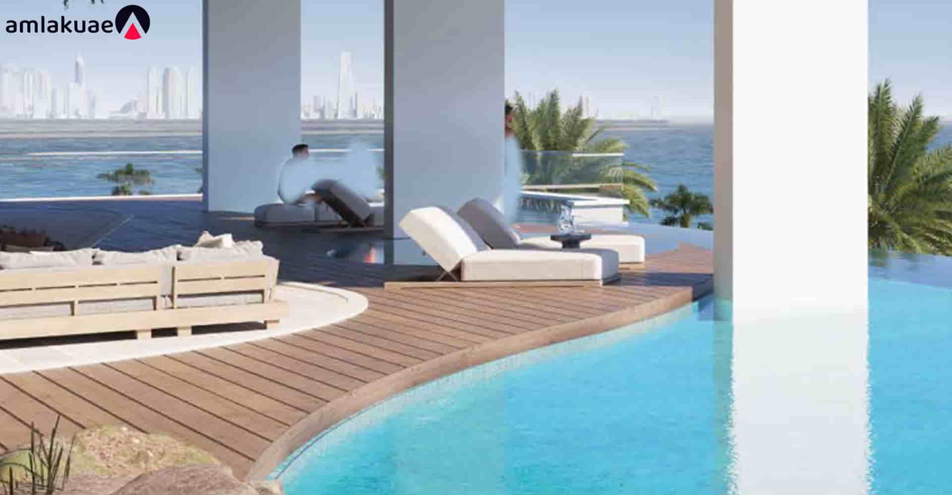 Swimming pool amenities for Hatimi hotel apartments in Dubai - Amlakuae Group