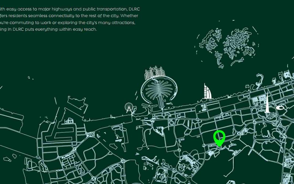 The distance between Ivy Gardens Samana project and important areas of Dubai