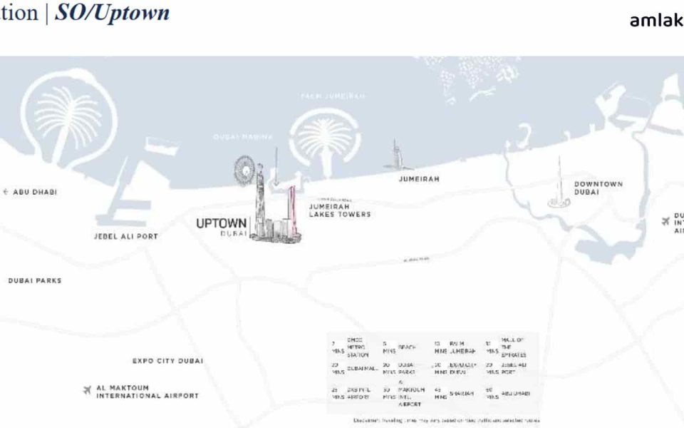 The location of the SO/UPTOWN apartment project. -Amlakuae Group