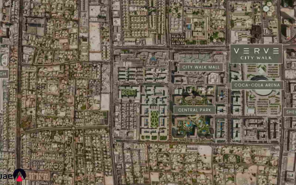 City Walk in Dubai and the distance to important areas of Dubai