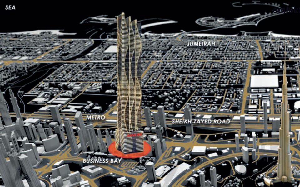 Location of Bayz 101 Apartments by Danube in Business Bay - Emirates Real Estate Consultants