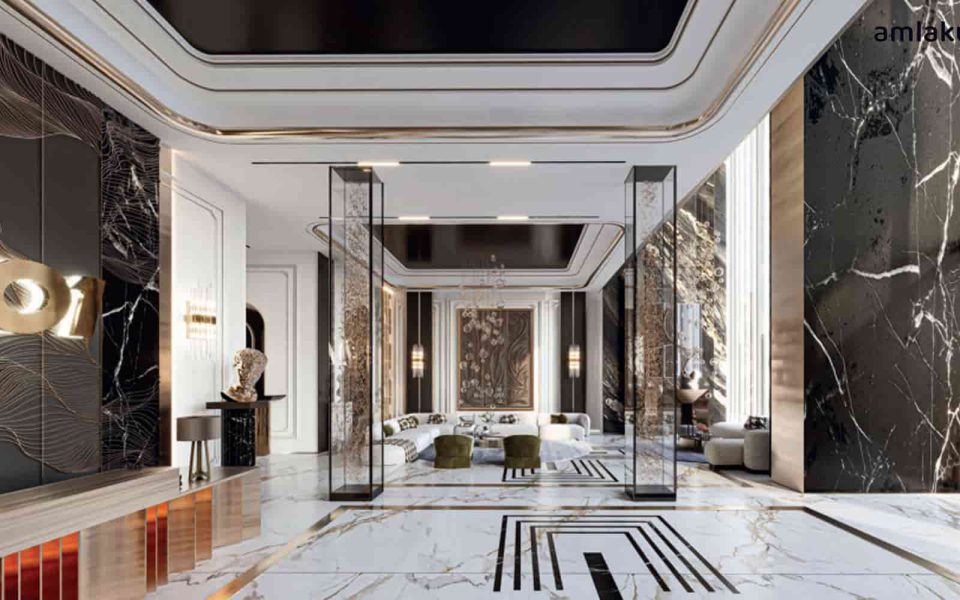 Spacious and luxurious lobby with modern design