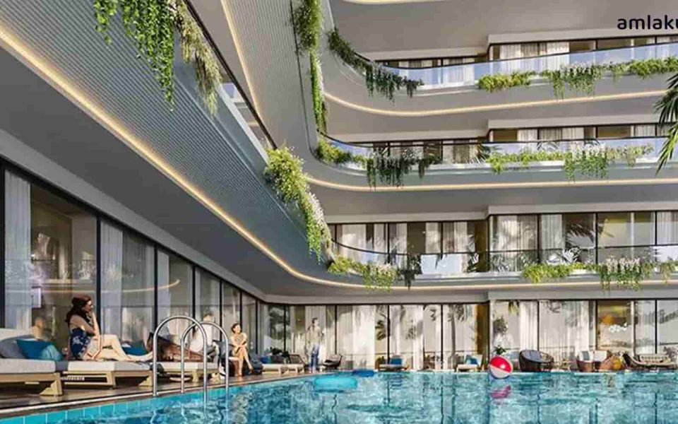Swimming Pool and Poolside Amenities at Milos Apartments – Emirates Real Estate Consultants Group