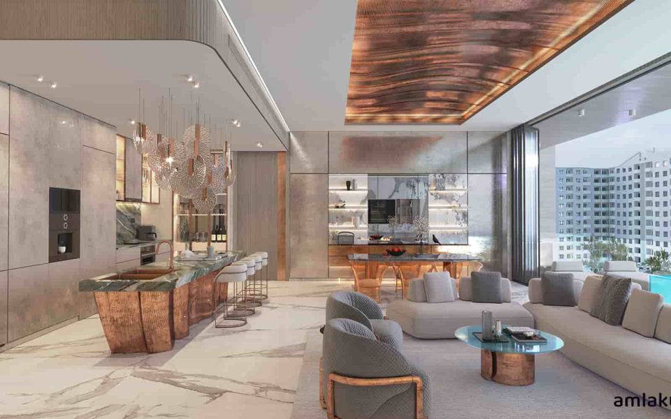 Interior design and materials available in Sky Vista apartment units – Amlakuae Real Estate Group.