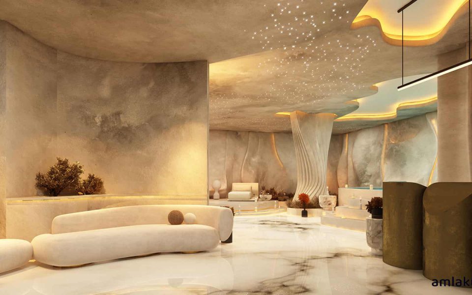 Sky Vista apartment lobby space – Amlakuae.