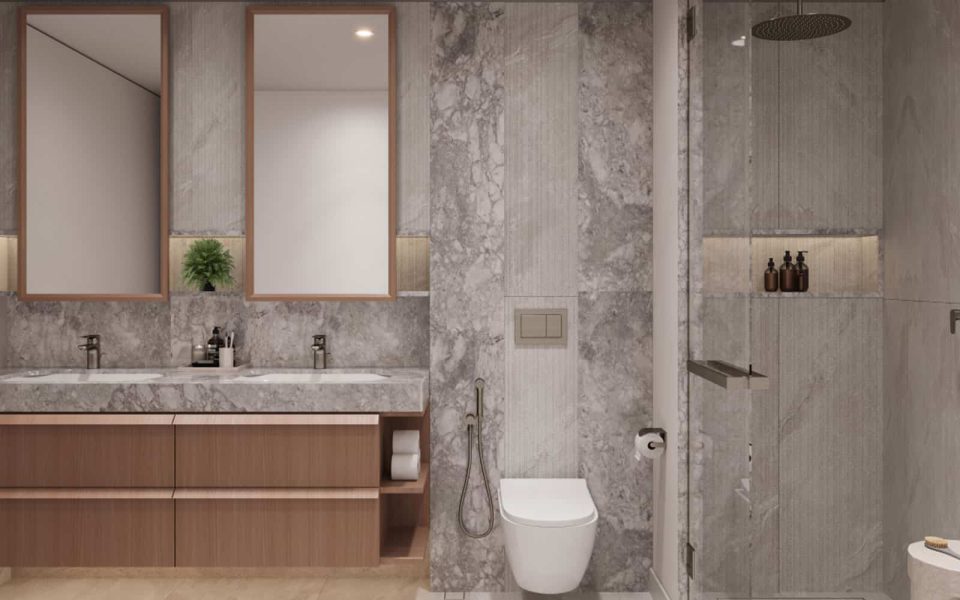 امکانات سرویس بهداشتی و استحمام در آپارتمان بلگروو رزیدنسز - amlakuae