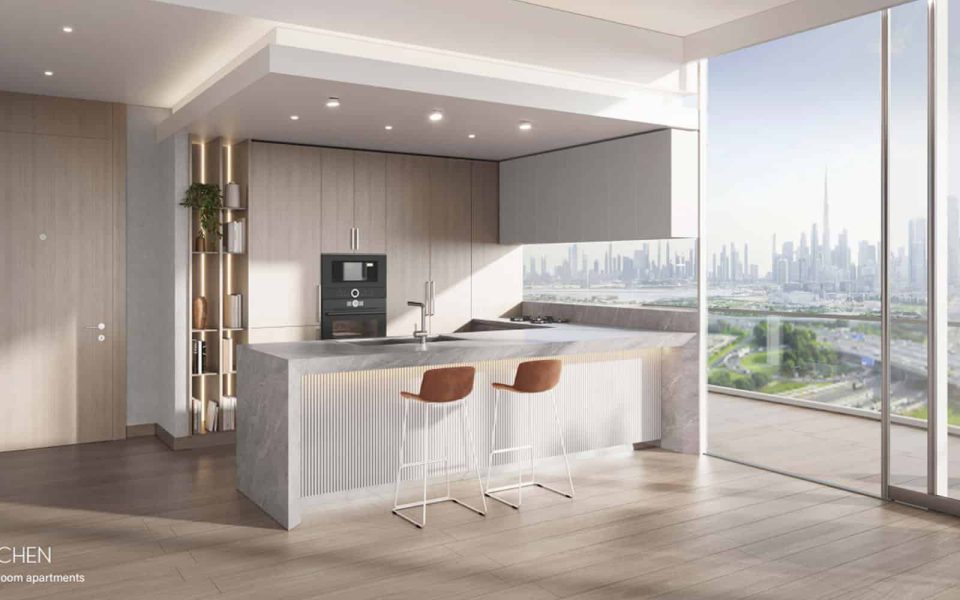 آشپزخانه واحدهای آپارتمان کلایدون هاوس با بهترین متریال - مشاورها ملاک Amlakuae