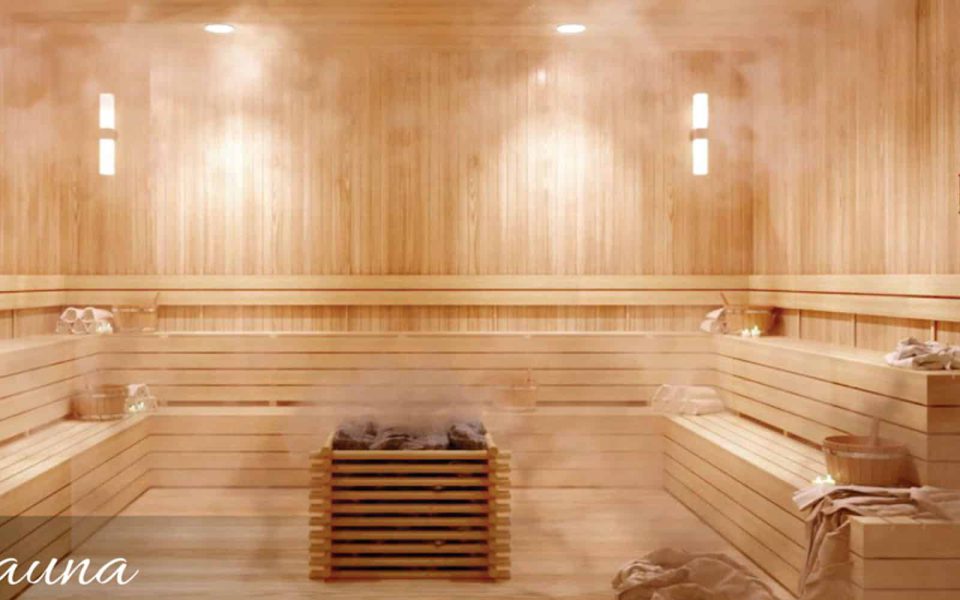 Sauna hall in Lumina Vista apartment project by Areeb - Amlakuae