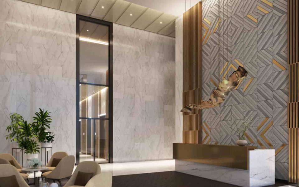 فضای لابی در آپارتمان الوصل وان در زعبیل - amlakuae