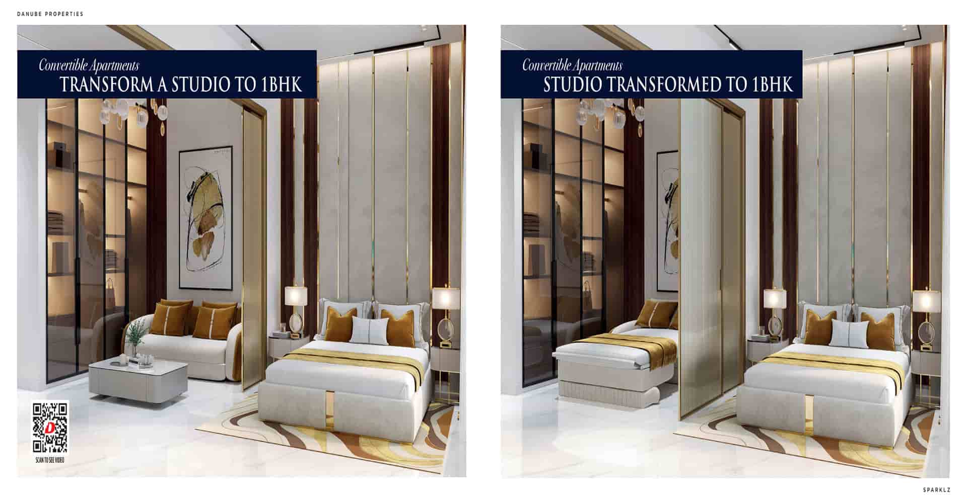 Modern interior design, stylish living at Sparklez – Amlakuae Group.