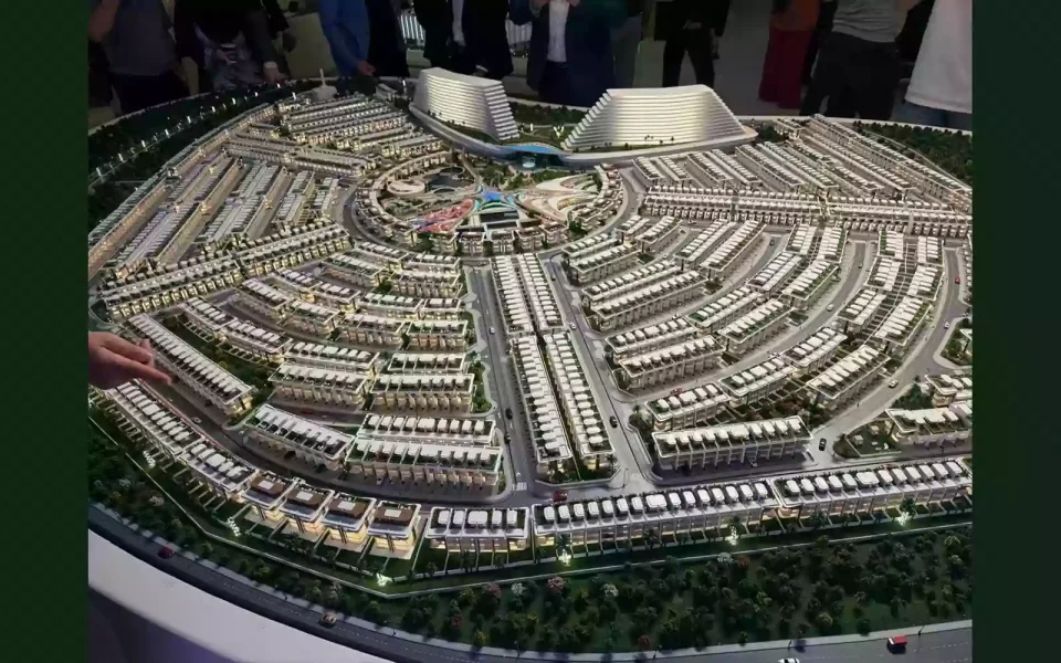 Model of the Greens by Danube luxury villa project from above